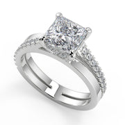 Elisa Promise Pave Princess Cut Diamond Engagement Ring - Nivetta